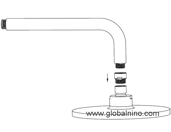 Top shower water saving connector install instruction